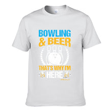 Load image into Gallery viewer, Bowling & Beer That's Why I'm Here Men's O-neck T-shirt | Gildan 180GSM Cotton (DTG)