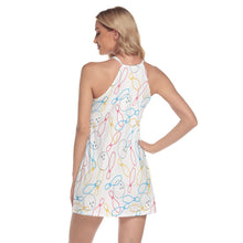 Load image into Gallery viewer, Women's Bowling Round Neck Above Knee Dress All-Over Print
