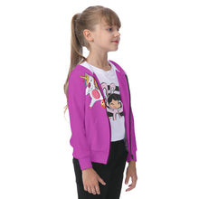 Load image into Gallery viewer, Gutter Girl All-Over Print Kid's Zip-up Hoodie With Patch Pocket