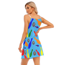 Load image into Gallery viewer, Women's Bowling All-Over Print Women's V-neck Cami Dress