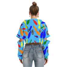 Load image into Gallery viewer, Women's Bowling Hoddie All-Over Print Women's Heavy Fleece Hoodie With Hollow Out Sleeve