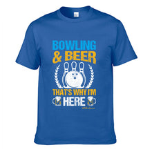 Load image into Gallery viewer, Bowling &amp; Beer That's Why I'm Here Men's O-neck T-shirt | Gildan 180GSM Cotton (DTG)