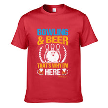 Load image into Gallery viewer, Bowling &amp; Beer That's Why I'm Here Men's O-neck T-shirt | Gildan 180GSM Cotton (DTG)