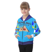 Load image into Gallery viewer, Bowling Just Do It All-Over Print Kid's Zip-up Hoodie With Patch Pocket