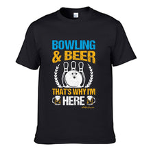 Load image into Gallery viewer, Bowling &amp; Beer That's Why I'm Here Men's O-neck T-shirt | Gildan 180GSM Cotton (DTG)