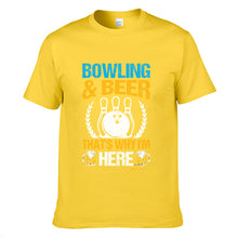 Load image into Gallery viewer, Bowling &amp; Beer That's Why I'm Here Men's O-neck T-shirt | Gildan 180GSM Cotton (DTG)
