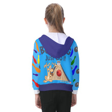 Load image into Gallery viewer, Bowling Just Do It All-Over Print Kid's Zip-up Hoodie With Patch Pocket